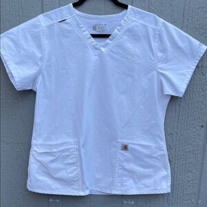 Carhartt Women’s Classic White V-Neck Scrub Top